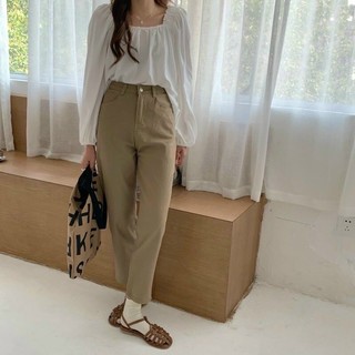 Quần Baggy Nữ Lưng Cao, Chất Mềm Dáng Basic