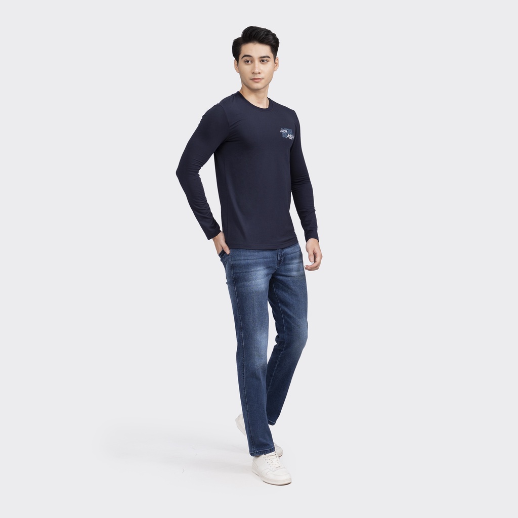 Áo Thun Dài Tay Nam Aristino INSIDEMEN ILT006W2 Vải Polyester Cao Cấp dáng Slim fit ôm vừa cổ tròn tay suông Ấm Áp