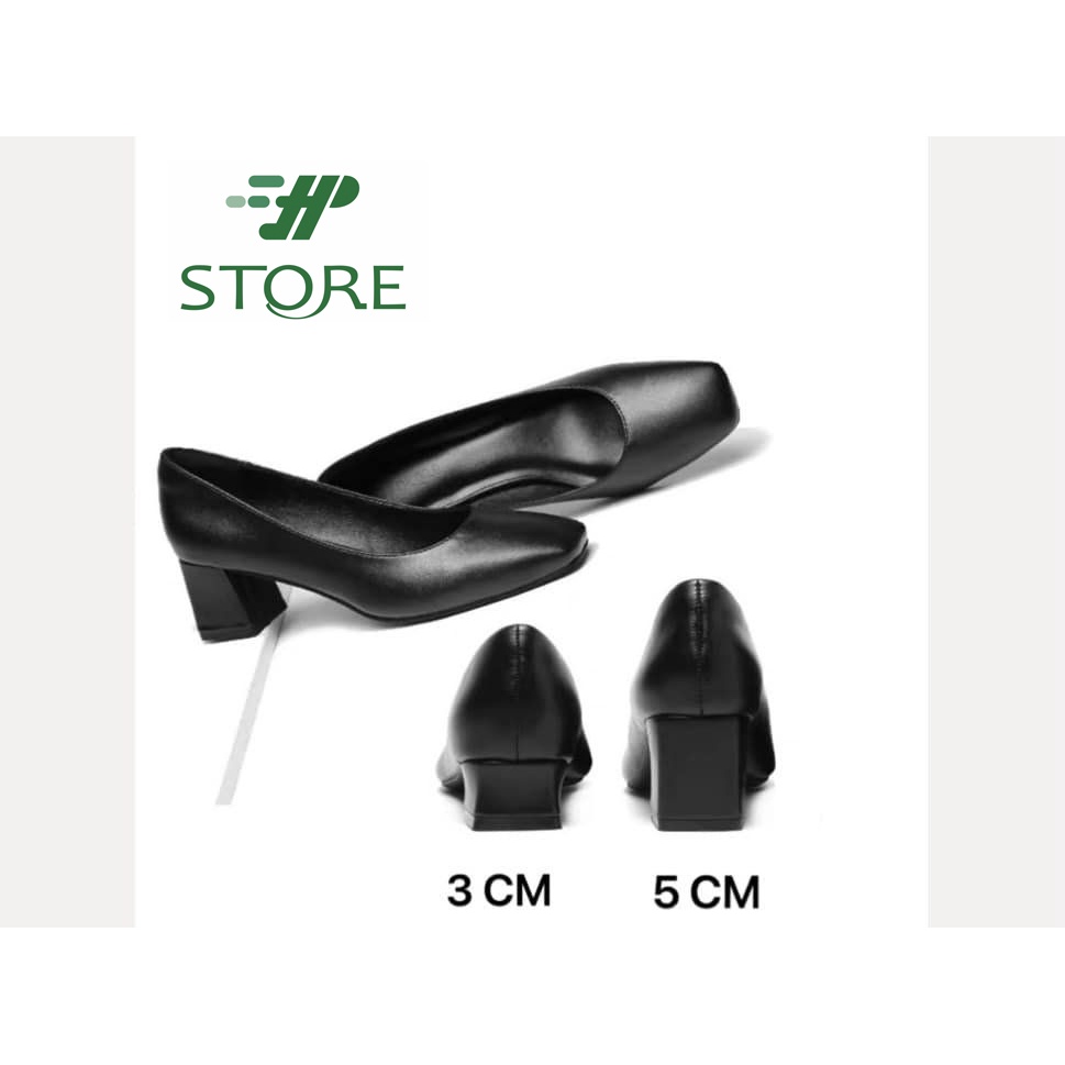 GIÀY MŨI VUÔNG- GÓT VUÔNG ĐỨNG  DA MỀM - CÔNG SỞ TIẾP VIÊN HÀNG KHÔNG NỮ HP STORE
