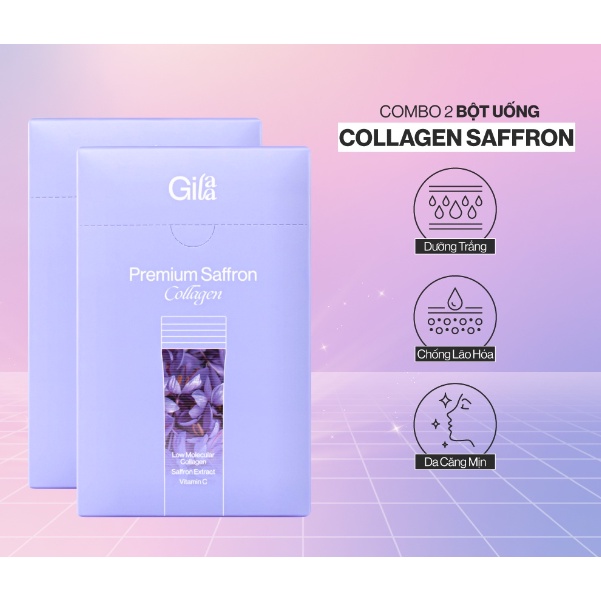 Bột Uống Collagen Cao Cấp Kết Hợp Saffron Gilaa (60 gói x 2g) chính hãng
