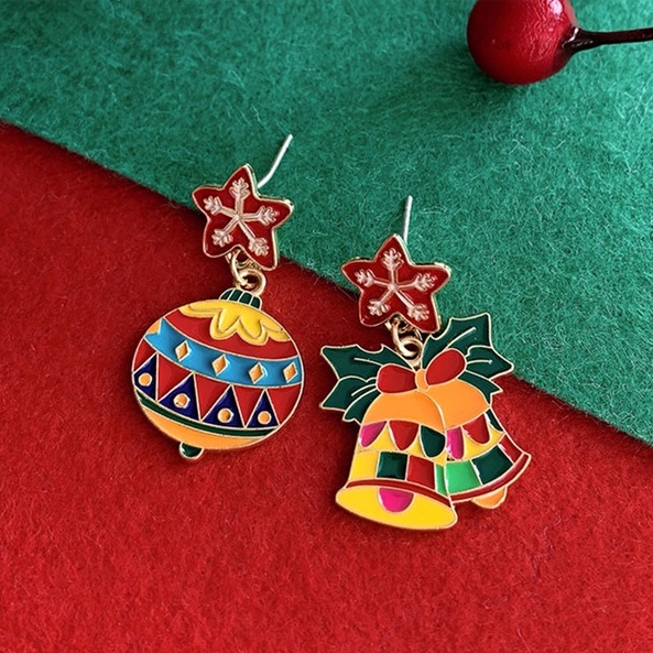 Bông Tai Mạ Bạc 925 Hình Giáng Sinh