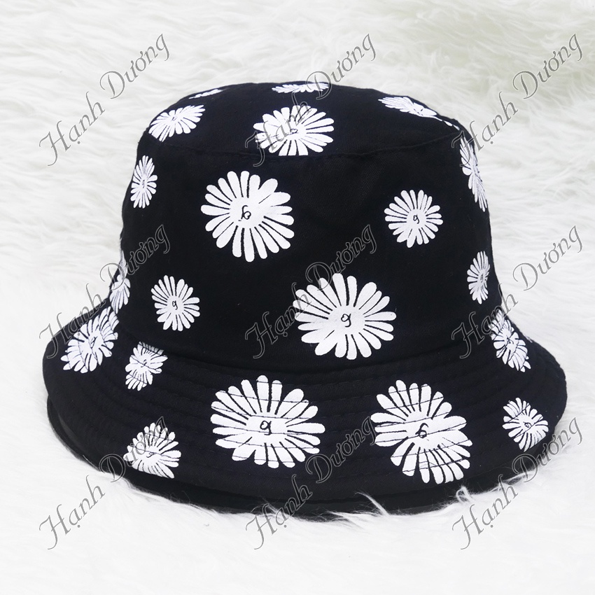 Nón bucket tai bèo in họa tiết nhiều hoa cúc dễ thương vải cotton cao cấp thời trang phù hợp cho cả nam và nữ