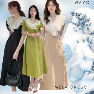 Đầm WAYO cổ sen nút bọc công sở thanh lịch