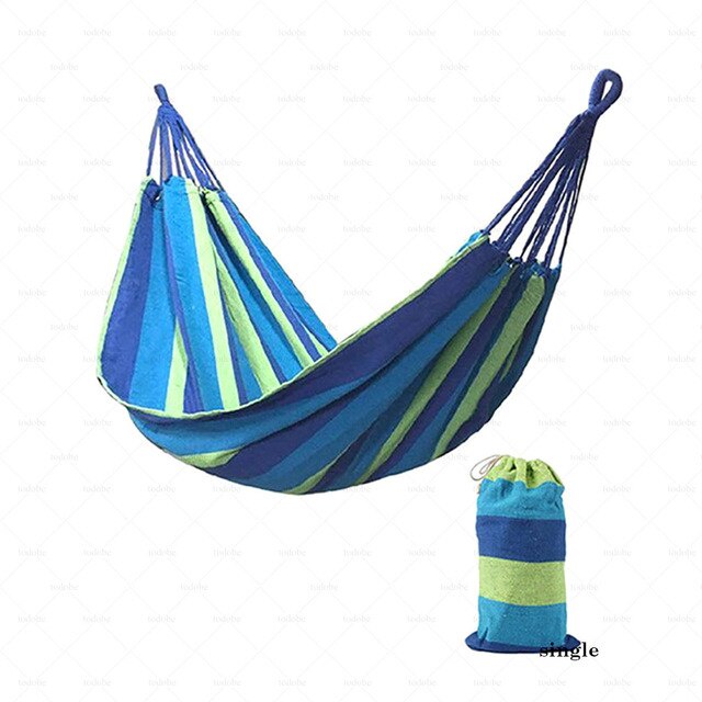 Võng Treo Cắm Trại Du Lịch Màu Cầu Vồng Dày Dặn Tiện Lợi