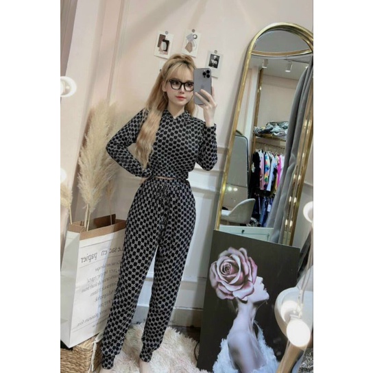 Set đồ bộ thu đông áo có nón chất thun lạnh mềm mại thoải mái