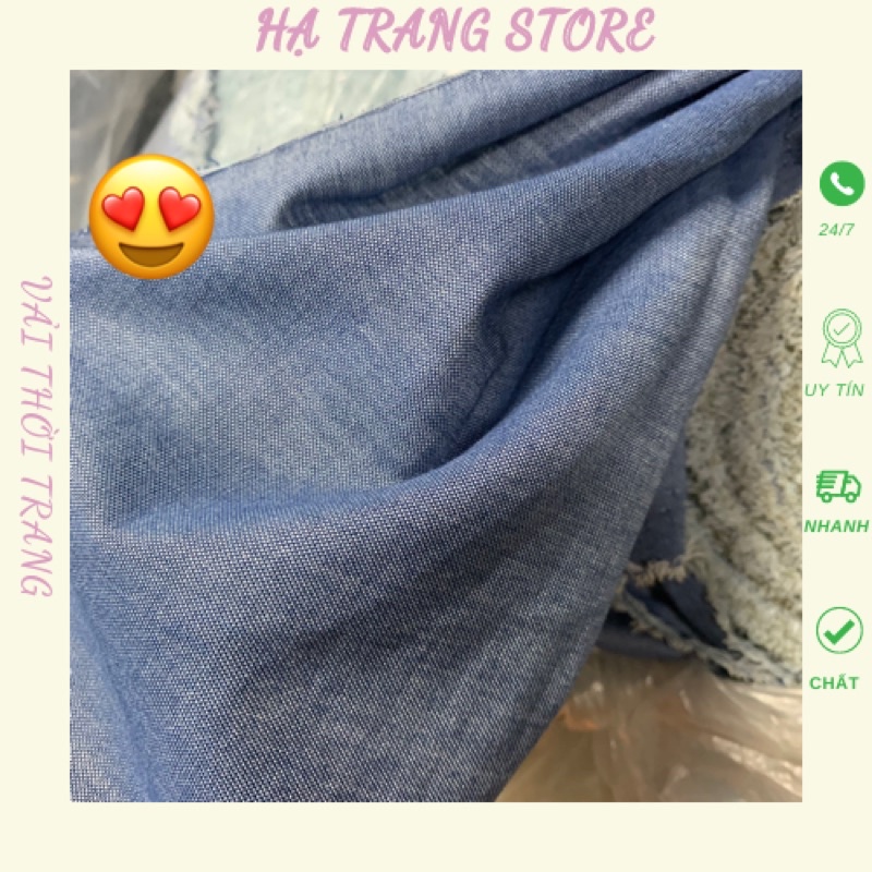 Vải thô bò xanh may váy, áo, quần, decor trang trí…