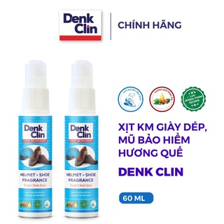 Xịt khử mùi giày dép, mũ bảo hiểm Denkclin60ml, giúp giày dép luôn thơm, khử khuẩn 99%,mùi hương tinh chất quế, nước hoa