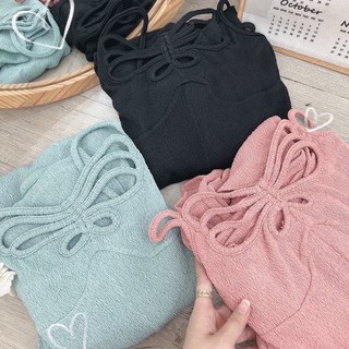 Set đầm dây + khoác tay dài
