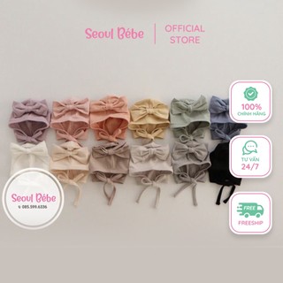 Mũ thắt/nơ bộ dài trơn bodysuit Modal bst Peekaboo made in Korea