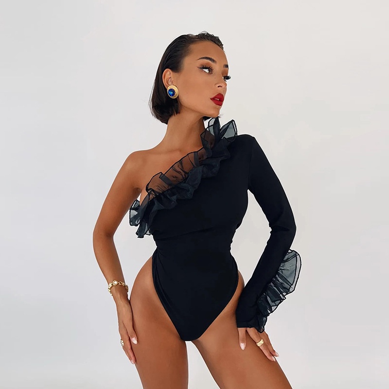 Jumpsuit Tay Dài Thiết Kế Lệch Tà Quyến Rũ