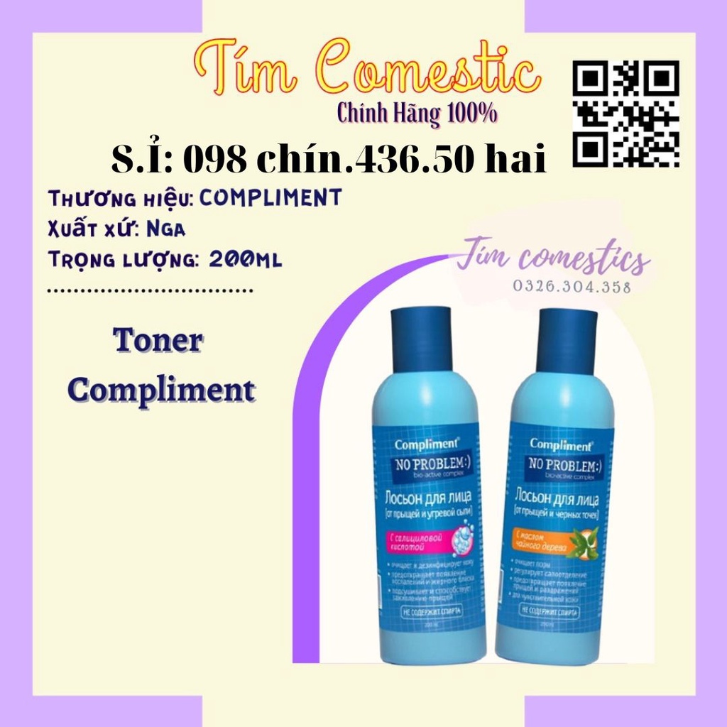 Toner Compliment No Problem làm sạch sâu da_Hỗ trợ làm sạch sâu cho da của bạn