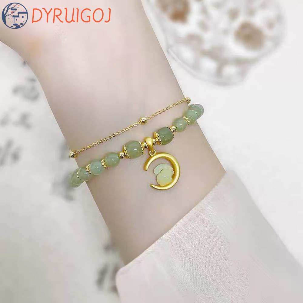 Vòng Đeo Tay Chuỗi Hạt Giả Đá Nephrite FU Phong Cách Trung Hoa Thời Trang Cho Nữ