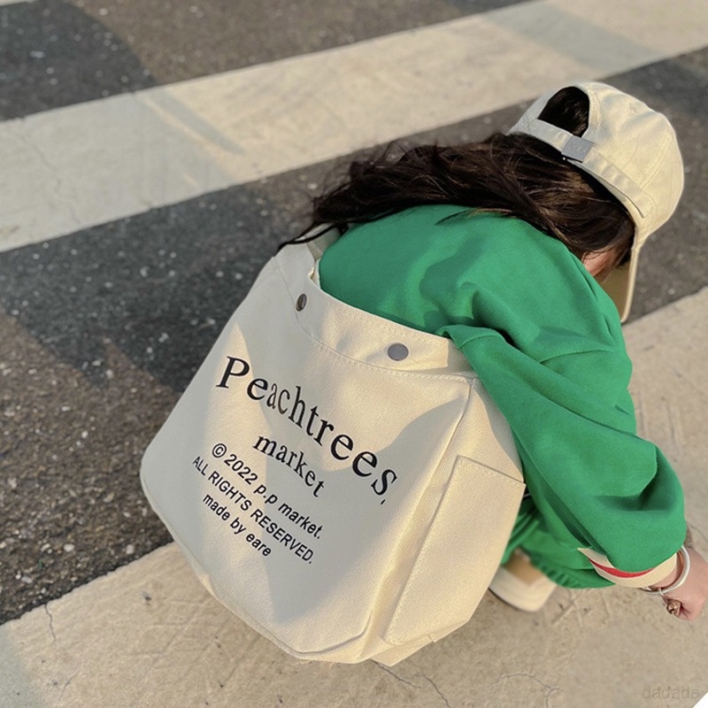 Túi Xách Đeo Vai Hình Vuông In Chữ Phong Cách Hàn Quốc Thời Trang Xuân Thu Dành Cho Bé Trai Và Bé Gái