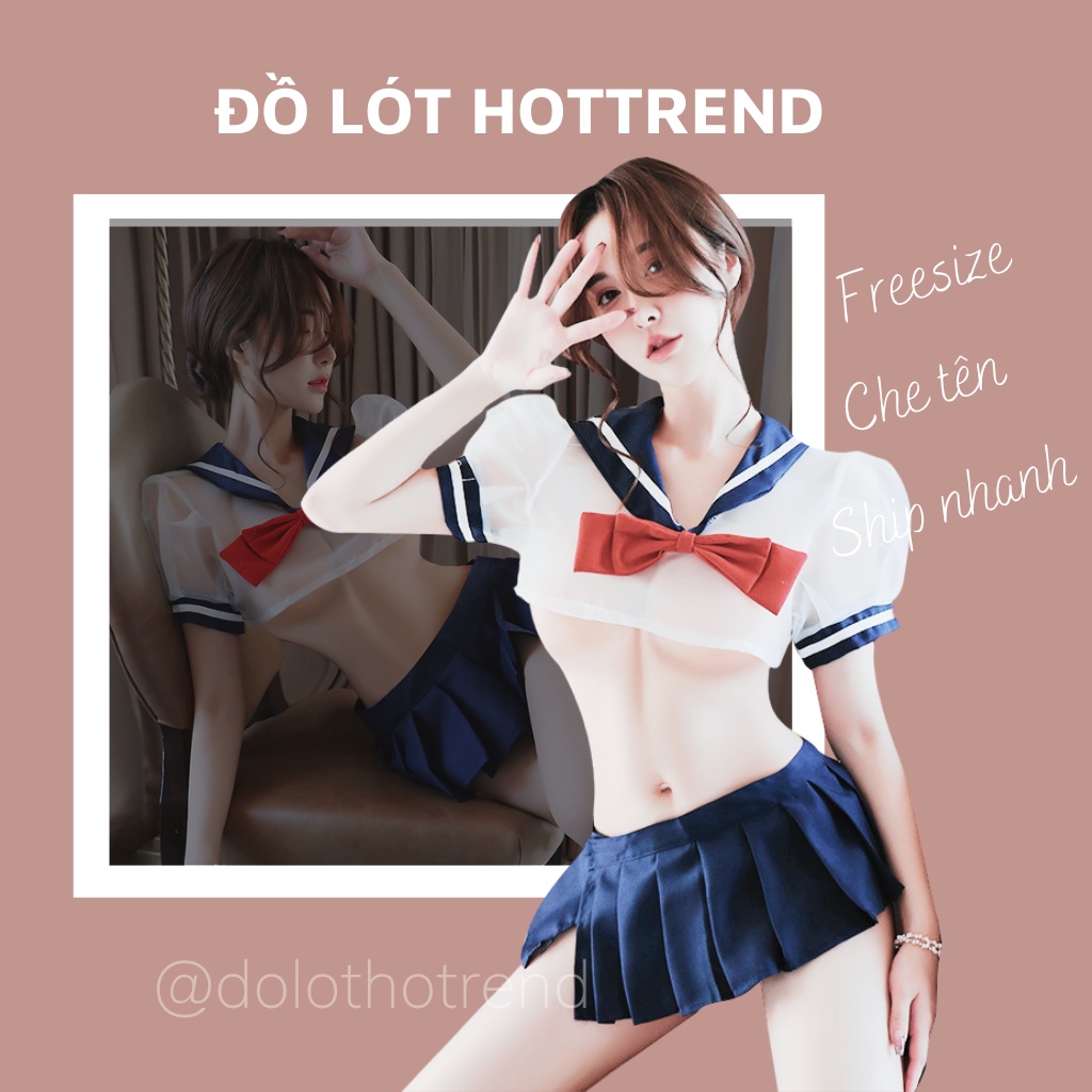 Set đồ ngủ cực tươi mới Cosplay nữ sinh trung học siêu gợi cảm - Tặng kèm quần lót chữ T nóng bỏng