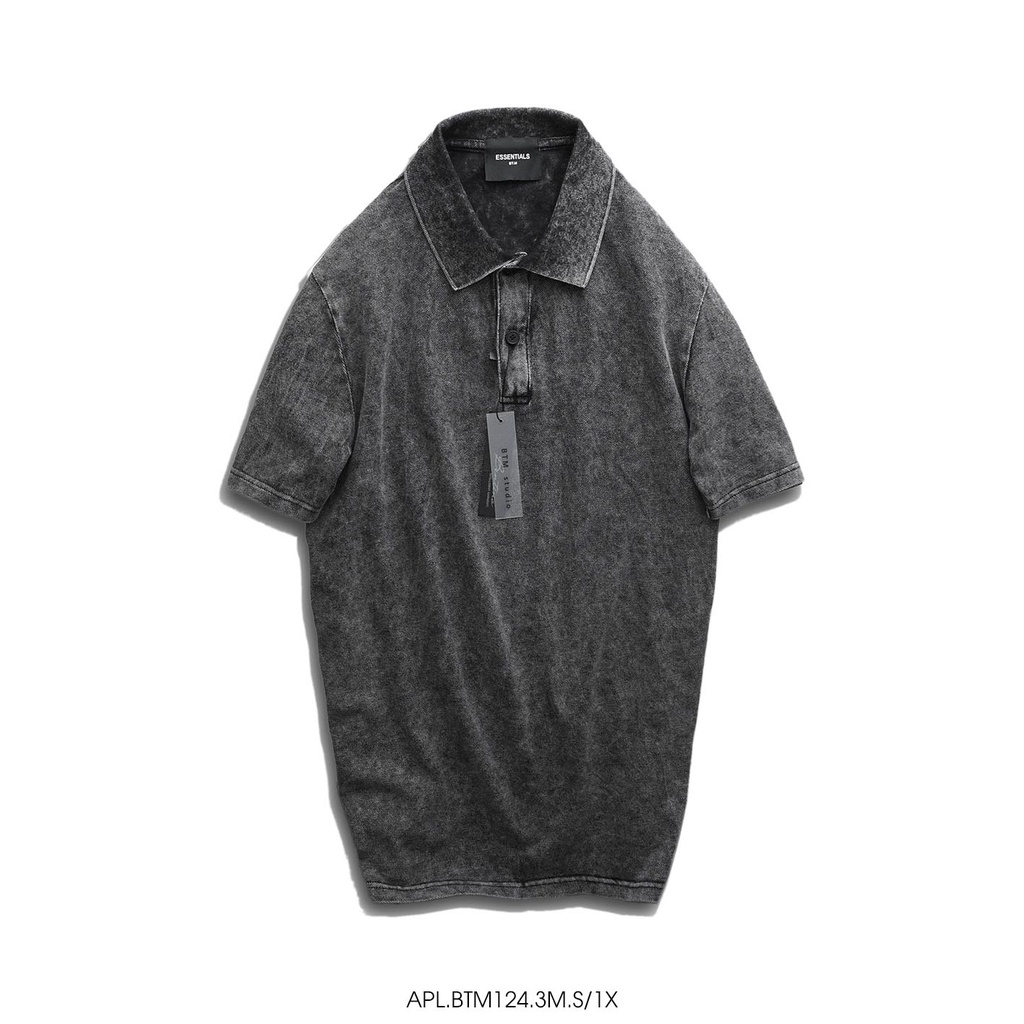 Áo thun Polo nam màu trơn cổ bẻ Cotton CMC gam màu wash acid - 3 màu || BTM