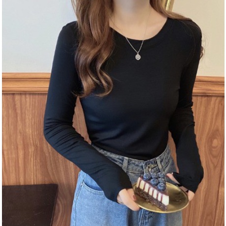 Áo Thun Nữ Dáng Ôm Dài Tay ⚡  FREESHIP  ⚡ Áo dài tay body nữ 4 màu trơn basic TRẮNG  ĐEN  NÂU  VÀNG