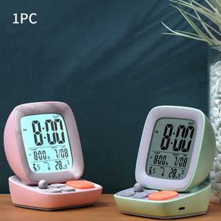 Electronic Bedside Temperature Display Home Office Voice Broadcast Small Computer Shape Alarm Clock