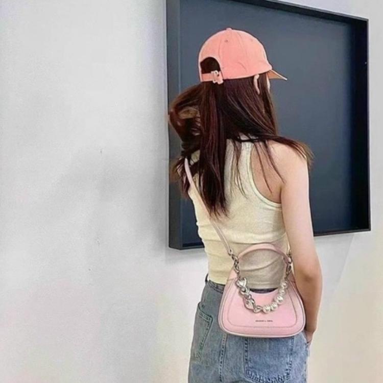 Túi Xách Nữ CNK Màu Hồng, Túi Bầu Dây Ngọc - T107/ T108 Túi Xách Kẹp Nách