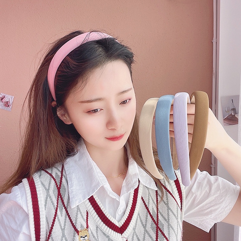 Cài tóc băng đô vải sọc cao cấp màu pastel Ulzzang 8608