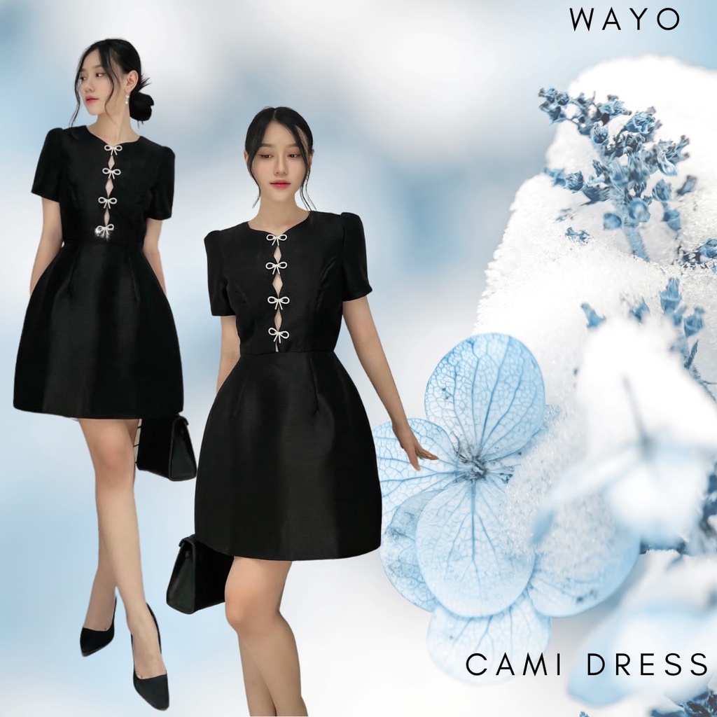 Đầm WAYO phối nút thắt nơ dự tiệc sang trọng