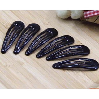 Kẹp tóc mái giọt nước sắc màu đen đơn giản 1 chiếc