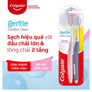 Bộ 2 bàn chải Colgate Gentle Comfort Clean đầu chải rộng