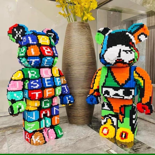 Đồ Chơi Lắp Ráp Mô Hình Gấu Bear Brick Cỡ Lớn 35cm, 55cm, Bear Brick Jinx,Ô chữ,Bê Khay, Ghép Hình Tượng Gấu Bearbrick