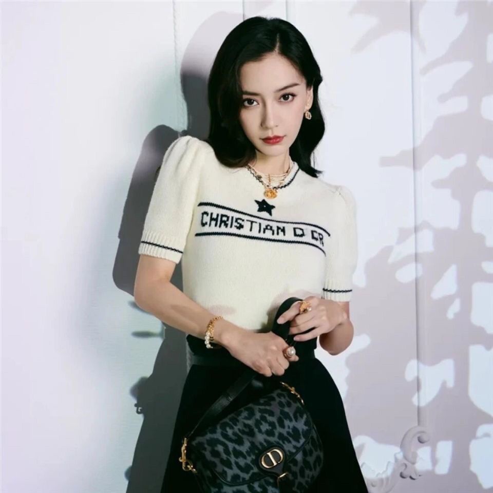 Hàng Có Sẵn! Dior!Áo Thun Ngắn Tay Thiết Kế Mới Năng Động Thời Trang Dành Cho Nữ