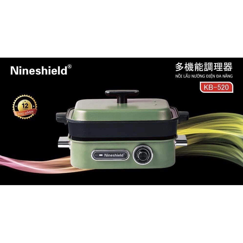 BẾP LẨU NƯỚNG ĐA NĂNG NINESHIELD KB-519/ KB-520/ KB-521/ KB-522/ KB-523 CÔNG SUẤT 2200W BẢO HÀNH CHÍNH HÃNG 1 NĂM