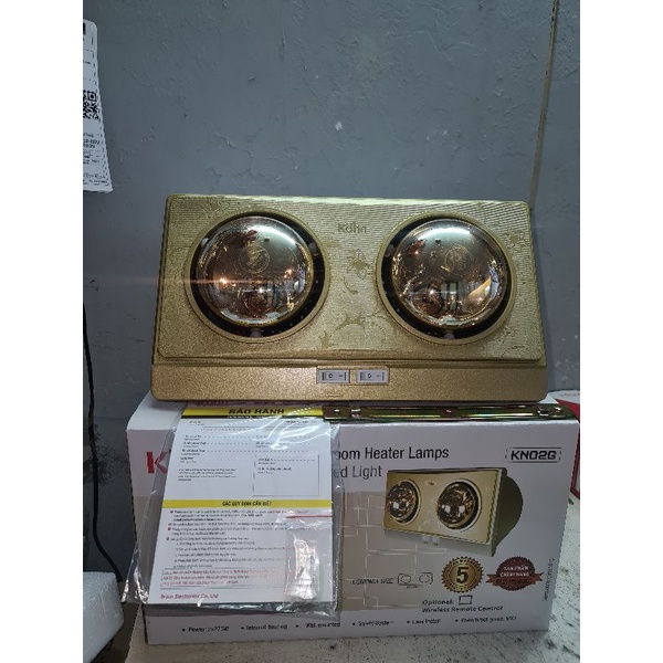 Đèn sưởi phòng tắm 2 bóng gắn tường Kohn KN02G - Hàng chính hãng