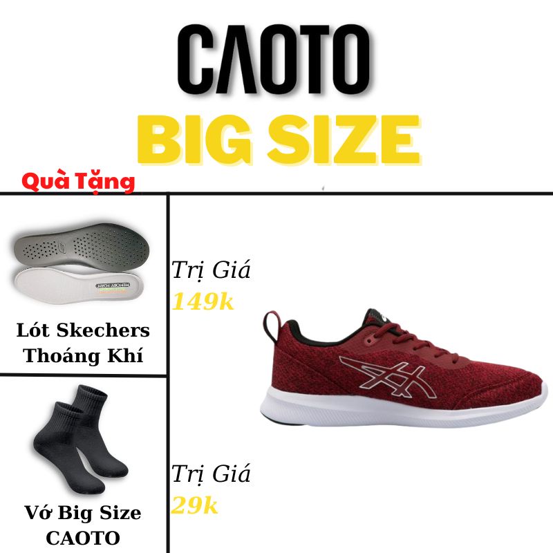 Chạy Bộ Màu Đỏ Big Size - Giày Thể Thao Big Size Nam 45 46 47 48