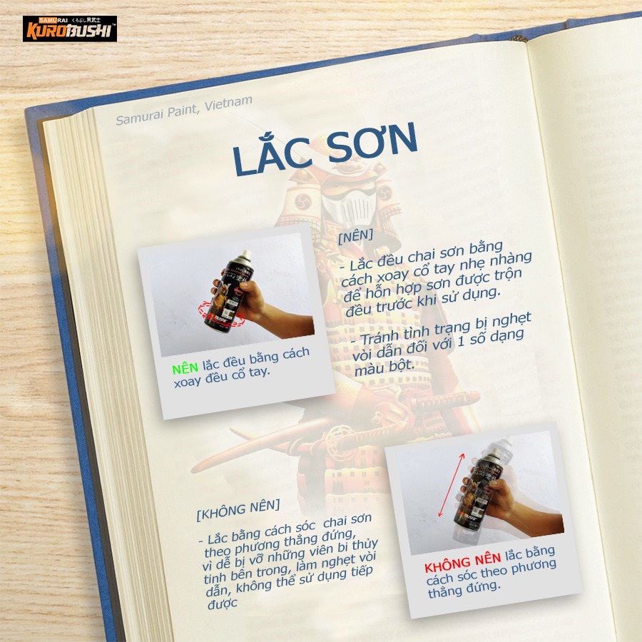 Sơn xịt Samurai đủ loại màu Sơn lót, sơn bóng, sơn chịu nhiệt, sơn pô, sơn chống cháy, sơn xịt xe máy cao cấp
