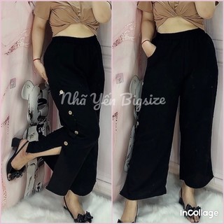Quần Suông sẽ tà đính nút Bigsize 68kg đến 95kg