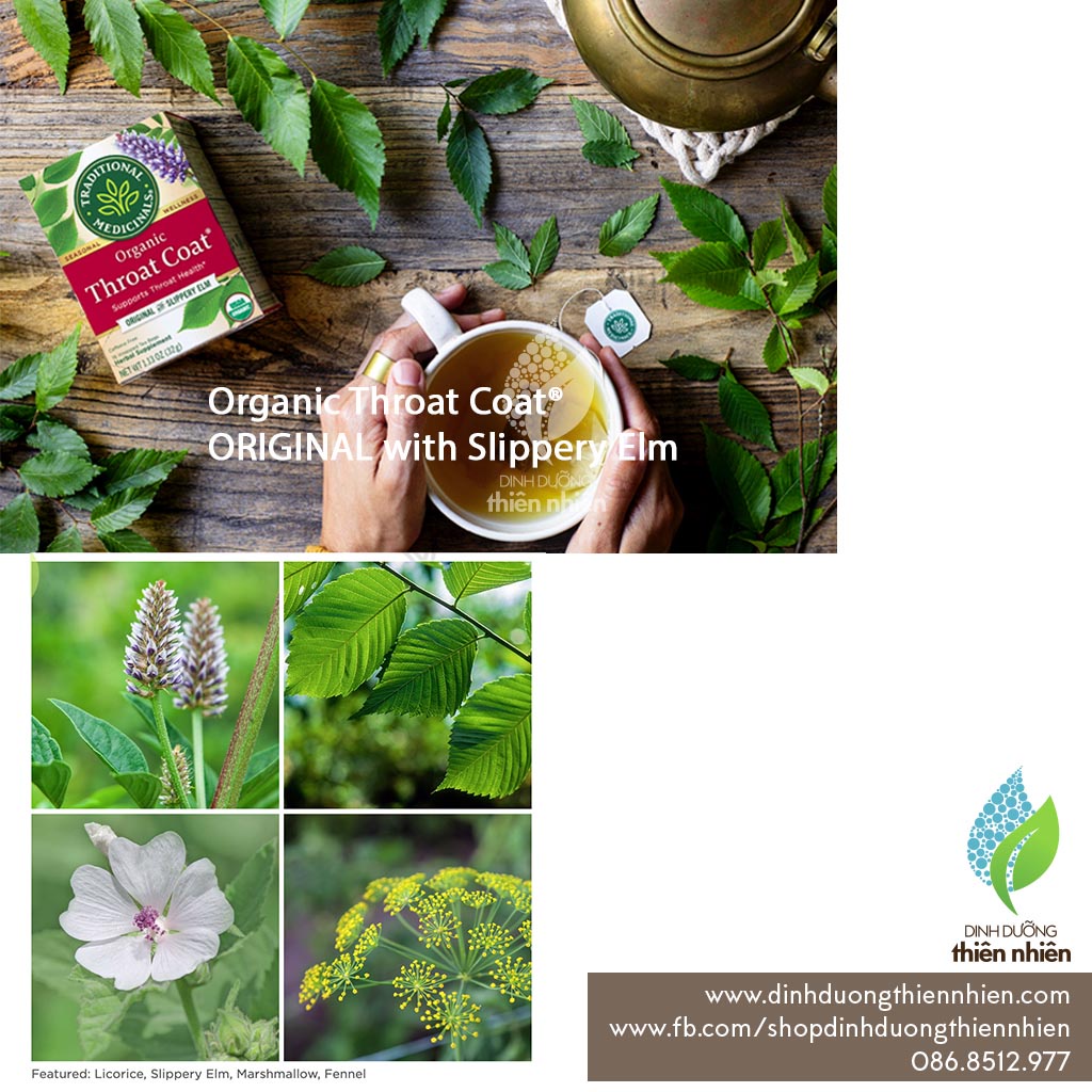 Trà Hữu Cơ Traditional Medicinals Organic Throat Coat, Giúp Làm Dịu Cổ Họng