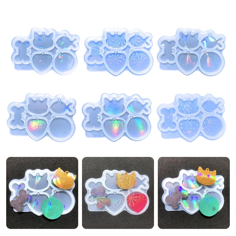 Khuôn Silicone Tạo Hình Xương Mèo Làm Móc Khóa