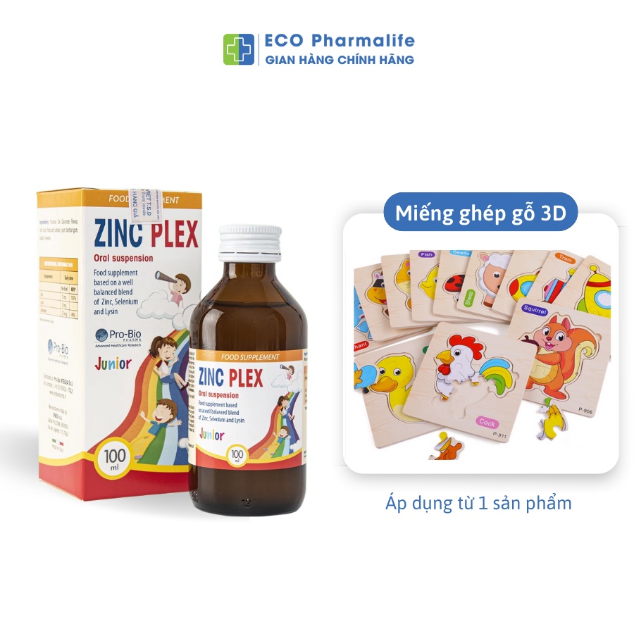 Siro ZinC Plex - Bổ sung Kẽm, Lysine, Selen giúp bé tăng sức đề kháng, ăn ngon miệng - Hộp 100ml