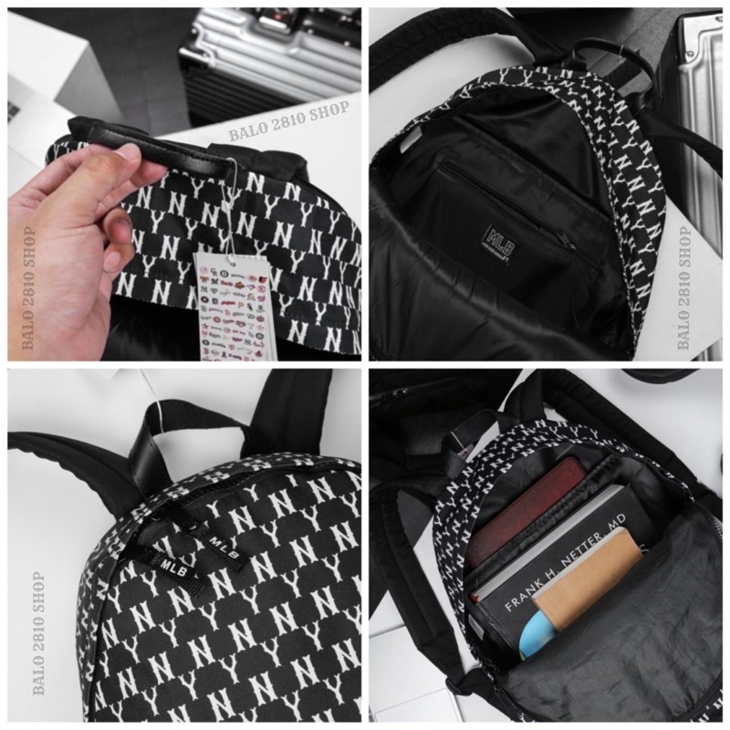 Balo MLB Hoạ Tiết Thêu Logo NY Yankess Backpack Chất Liệu Vải Canvas Cao Cấp Cặp MLB Đi Học Thời Trang | Balo 2810 Shop