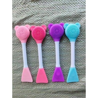 Cọ rửa mặt đắp mặt nạ 2 đầu silicon