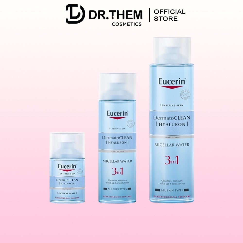 Nước Tẩy Trang 3in1 Eucerin Cho Da Nhạy Cảm DermatoClean Micellar 200ml - 400ml [HYALURON] 3 in 1