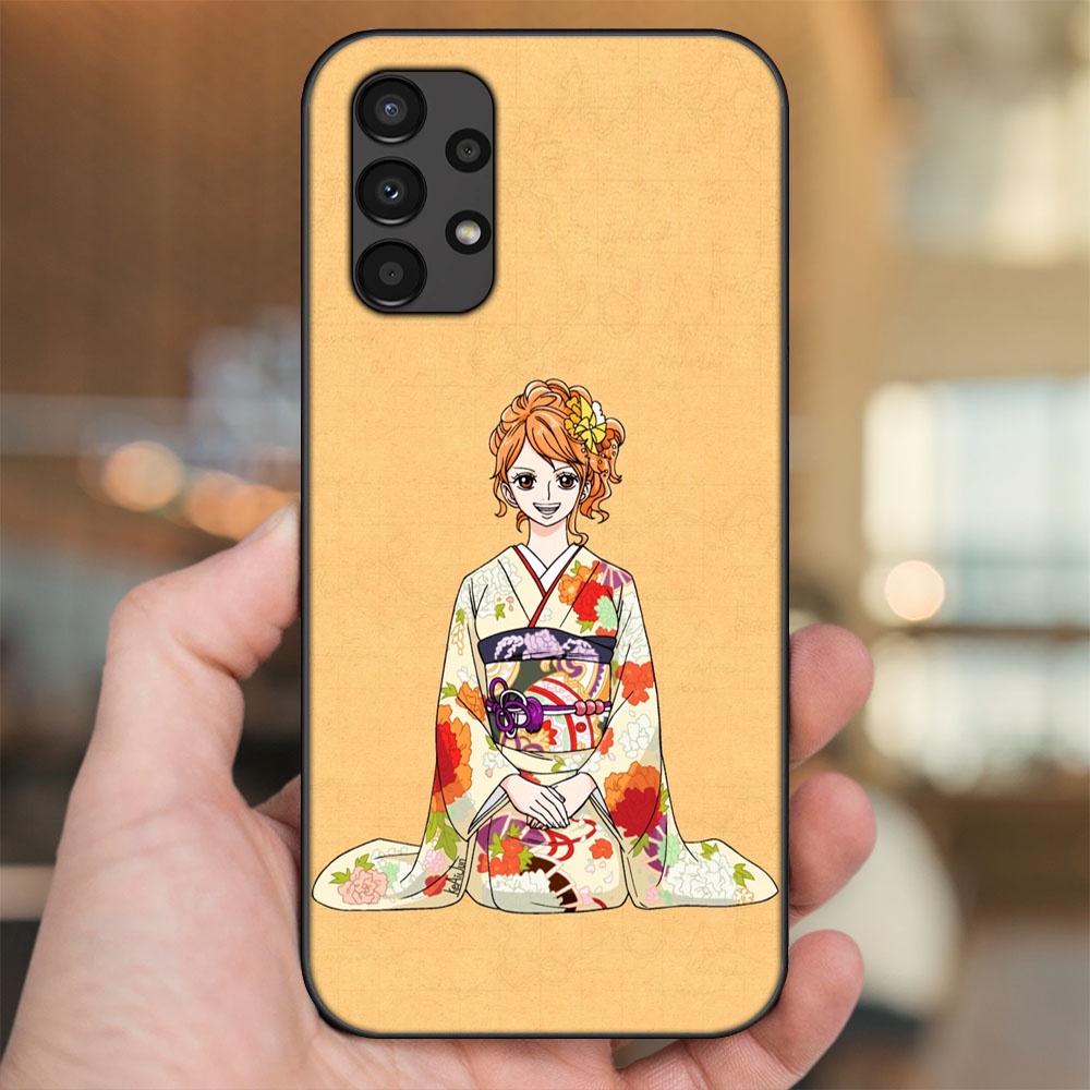 Ốp lưng Samsung A53, A72, A73 viền đen in hình Nami One Piece Đảo Hải Tặc