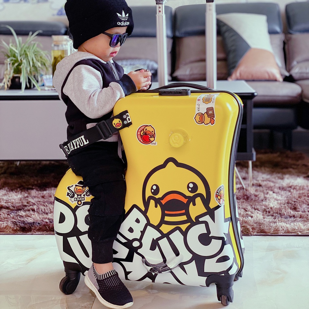 Vali BDuck Cho Bé Size 20inch / 24inch - Kiêm Xe Kéo 4 Bánh & Chân Xoay 360° - Hàng Chính Hãng