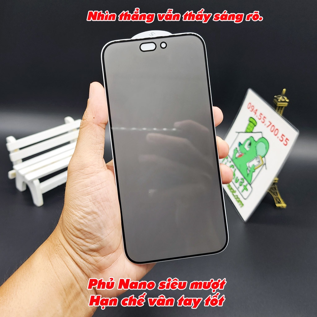 [Loại Tốt] Kính CL Chống Nhìn Trộm iPhone 14 PRO 6.1&quot; Cường Lực 2.5D FULL Màn Viền Cứng