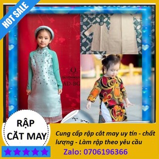 AD01 - Rập giấy cắt may áo dài cho  bé gái size từ 1 - 10 tuổi - Rập TrangVy