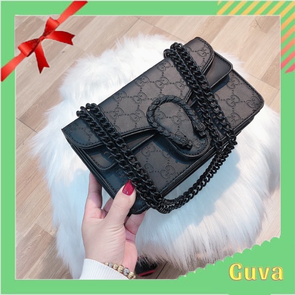Túi Xách Nữ Đeo Chéo Con Ong GG dây xích full đen Túi Xách Hót 2022