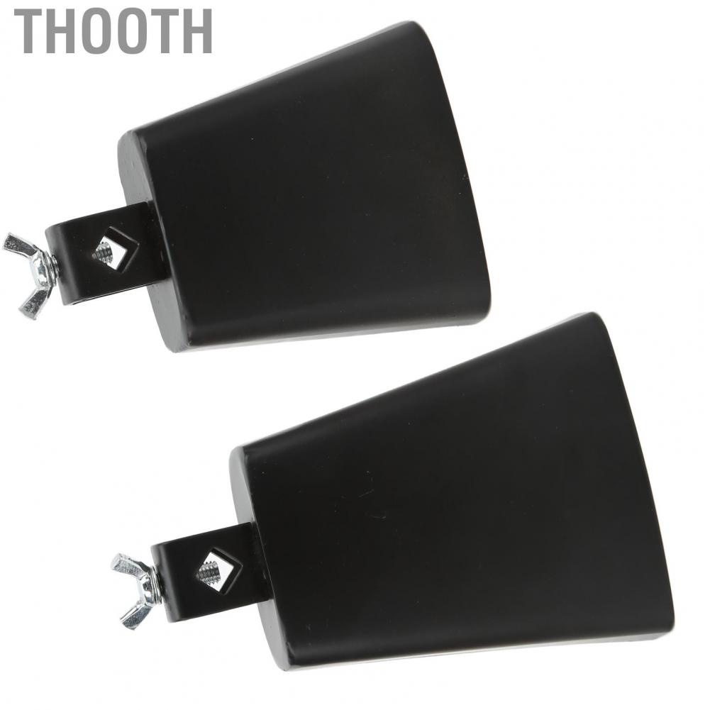 Thooth 4/5inch Cowbells Cow Bell+Drumstick Metal Bell Noise Maker Hand Percussion Instrument Cowbell with Stick for Drum Set