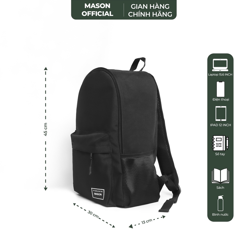 Balo nam nữ unisex đựng Laptop 15,6 inch chất vải chống nước cao cấp Classic Backpack thương hiệu MASON - M13