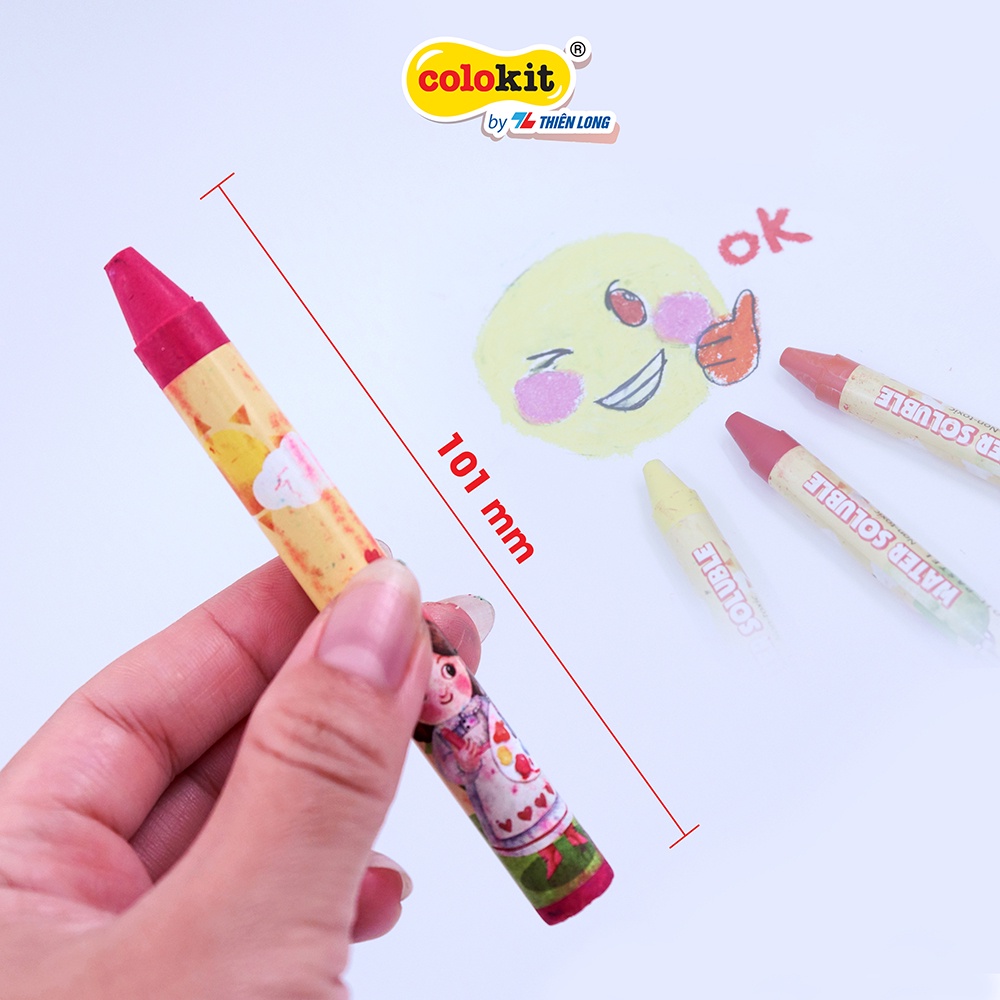 Sáp đa năng 12 màu rửa được Colo Art Thiên Long Colokit - Sáng tạo tranh nổi - Vừa là sáp màu - Vừa là màu nước