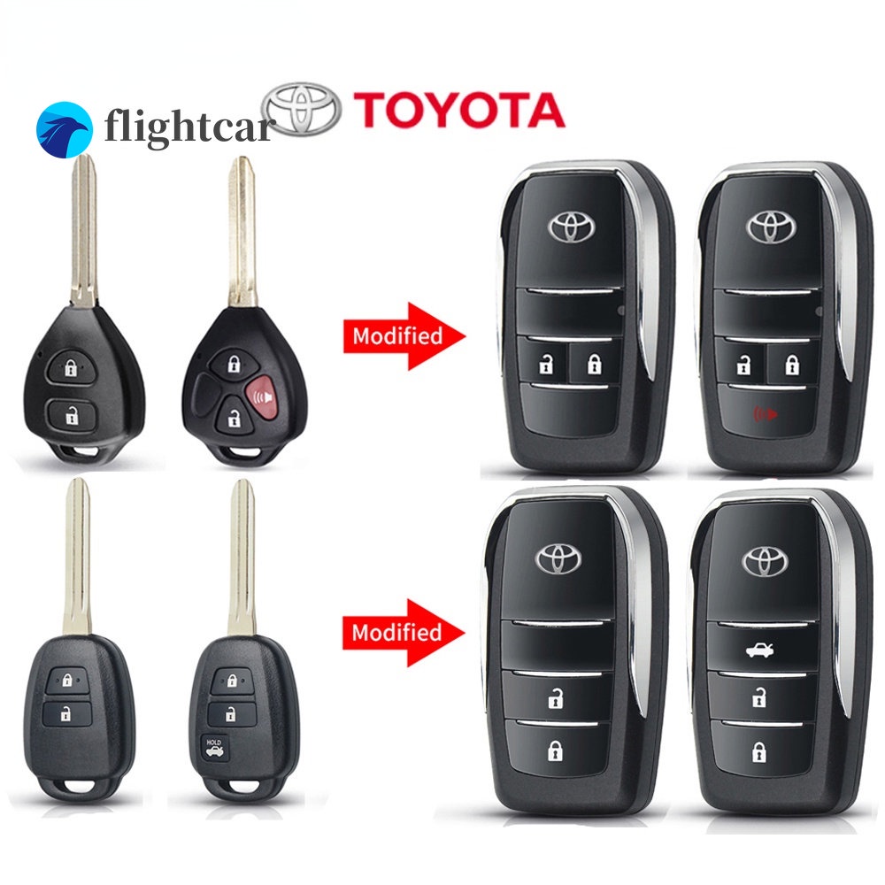 Vỏ Bảo Vệ Chìa Khóa Xe Hơi 2 Nút Gấp Được Cho Toyota Vios 4th Gen 4 2019 2020 2021