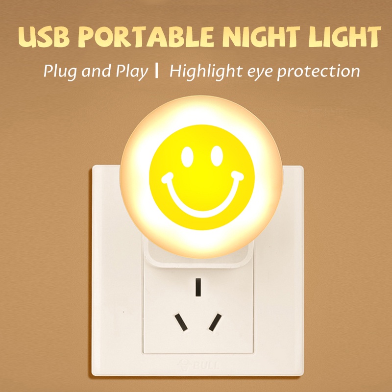 Đèn Led Đọc Sách Usb Đèn Đọc Sách Để Bàn Đèn Ngủ Đèn Bàn Nhỏ Cho Máy Tính Xách Tay Pc Sạc Dự Phòng Cơ Thể Mini Hình Tròn Nụ Cười Tiết Kiệm Năng Lượng