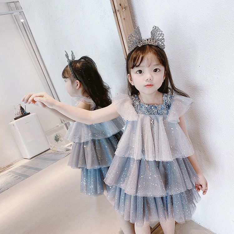 Đầm Nhiều Tầng Phong Cách Phương Tây Thời Trang Mùa Hè Cho Bé Gái